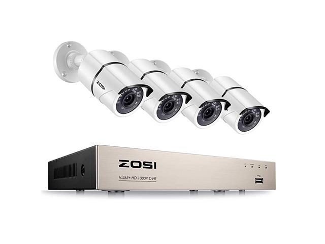 8CH 1080P Security Camera SystemH265+ 5MP Lite 8Channel HDTVI DVR and 4PCS 1920TVL Outdoor Indoor Weatherproof CCTV Surveillance Camera with 120ft