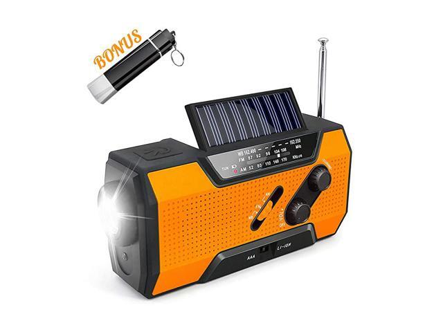Solar Crank Radio AMFMNOAA Weather Radio with Flashlight2000 mAh Power BankSOS Alarm Reading LampPhone Charger for Tornadoes Hurricanesand Storms