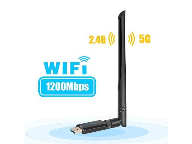 USB WiFi Adapter Dual Band 24G5G Mini Wifi ac Wireless Network Card Dongle with High Gain Antenna for Desktop Laptop PC Support Windows XP