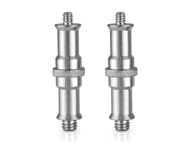 2 Pieces Standard 14 to 38 inch Metal Male Convertor Threaded Screw Adapter Spigot Stud for Studio Light Stand HotshoeColdshoe Adapter Ball Head