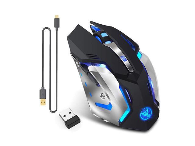 24Ghz Wireless Gaming Mouse with USB Receiver7 Colors Backlit for MacBook Computer PC Laptop 600Mah Lithium Battery