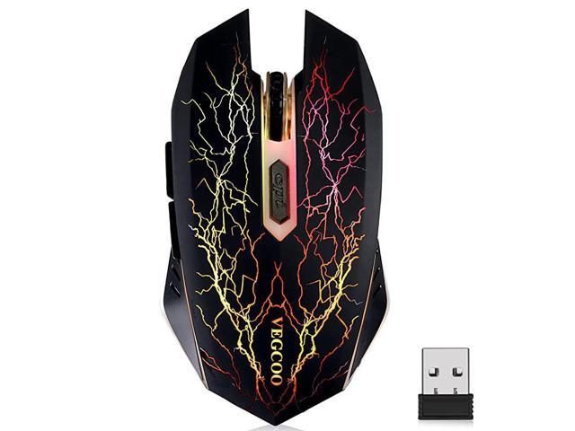 Wireless Gaming Mouse C8 Silent Click Wireless Rechargeable Mouse with Colorful LED Lights and 240016001000 DPI 400mah Lithium Battery for Laptop
