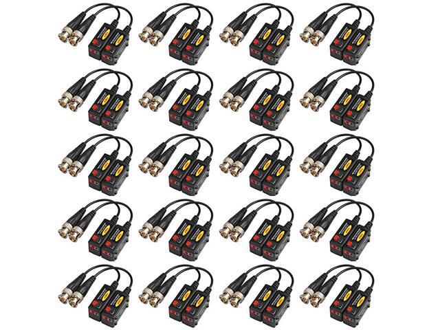 Pairs Passive HD BNC Video Balun Transceiver Transmitter AHDTVICVICVBS Cable Connectors for 7P960P1080P3MP5MP CCTV Security Cameras