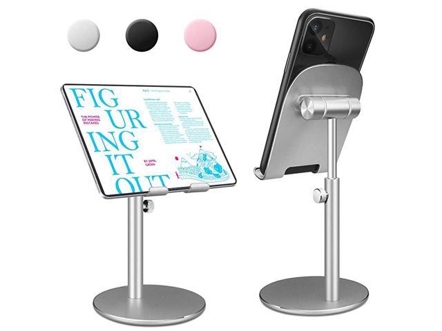 Cell Phone Stand Aluminum iPad Tablet Stand Holder for Desk Angle Height Adjustable iPhone Stand Compatible with iPhone iPad Pro Air Mini 4 3 2