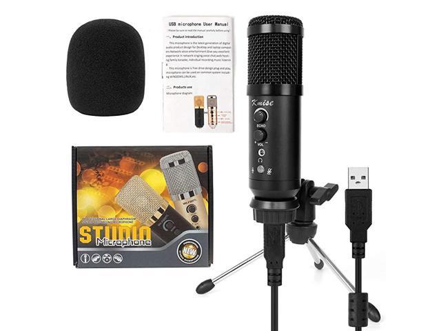 USB Condenser Microphone for WindowMacMultipurpose mic for Gaming Recording Broadcast with Adjustable mic Stand Black