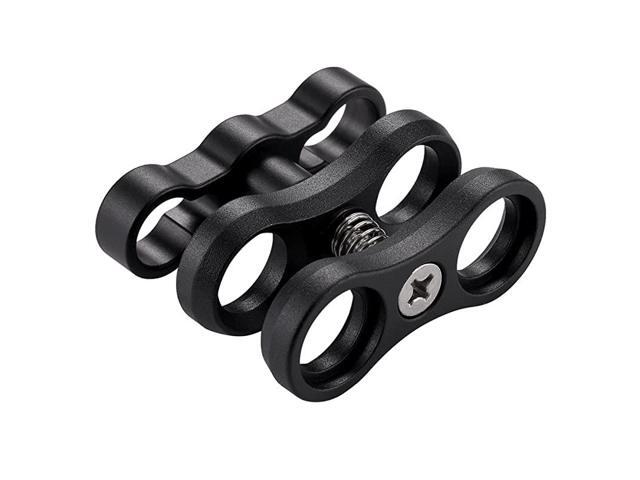 1 Ball Clamp 2 Mount Hole Clip Adapter for Diving Underwater Arm System Diving Tray GoPro LED Light