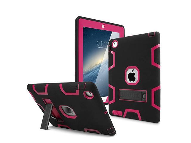 iPad 2 CaseiPad 3 CaseiPad 4 Case Kickstand Shockproof Heavy Duty High Impact Resistant Rugged Hybrid Three Layer Armor Full Body Protection Case