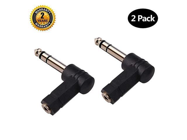 14 Inch TRS to 35mm Right Angle Adapter635mm Male to 35mm Female 90 Degree Stereo Headphone Audio Adaptor Converter Connector 14 TRS Right Angle