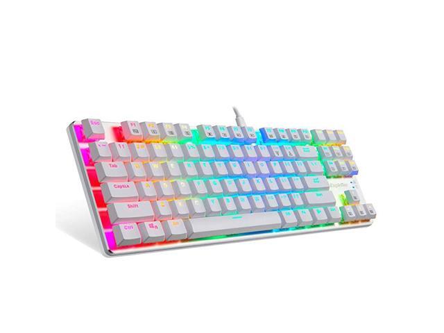 KG061BR RGB Backlit Mechanical Gaming Keyboard Low Profile Mechanical Gamers Keyboard 87 Key Metal Mechanical Computer USB Gaming Keyboard for PC