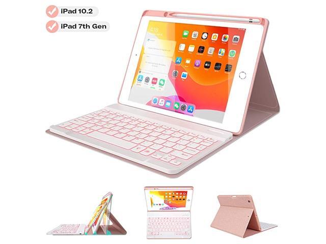 Case Keyboard for 102 8th7th Gen Pro 105 20192017 Air 3rd Gen with Wireless Detachable BT Keyboard Builtin Pencil Holder Thin Slim Smart Folio Case