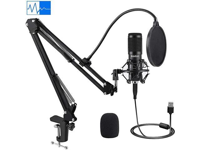 USB Condenser Microphone 192KHZ24Bit Plug Play PC Streaming Mic USB Microphone Kit with Professional Sound Chipset Boom Arm Set Studio Cardioid