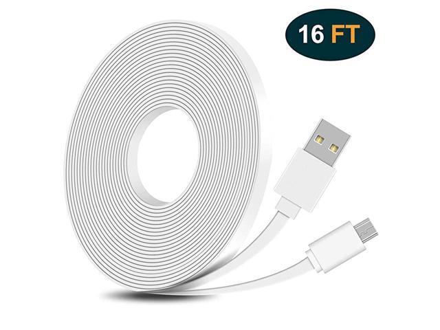 164FT Flat Power Extension Cable Compatible with WyzeCam WyzeCam Pan KasaCam Indoor NestCam Indoor Yi Camera Blink USB to Micro USB Charging and