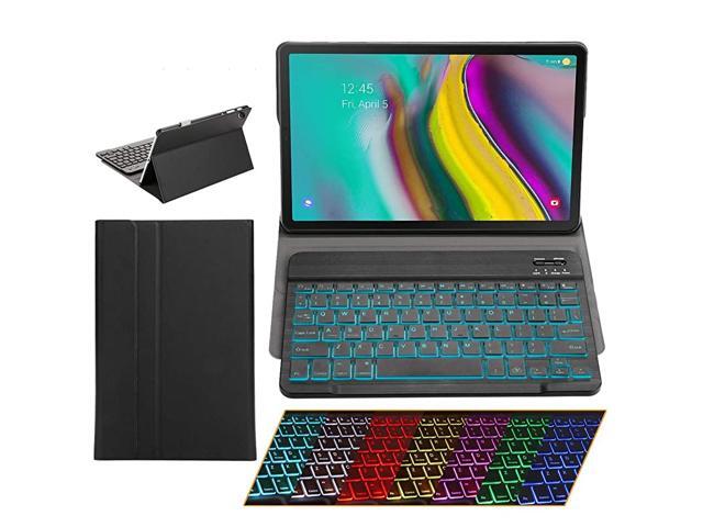 Galaxy Tab S5e 2019 Case with Keyboard Backlights Ultra Thin PU Leather Slim Folio Stand Cover Removable Wireless Bluetooth Backlit Keyboard Case