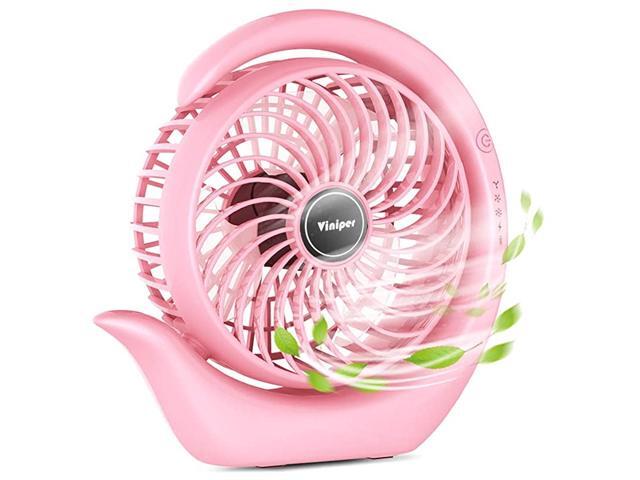 Small Battery Desk Fan USB Battery Rechargeable Fan 3 Speeds 180° Rotation Strong Wind Portable Fan 824 Hours Longer Working Small but Powerful for