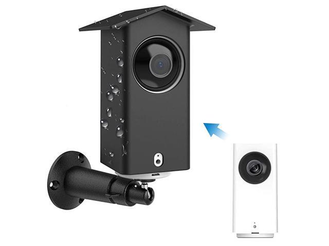 Real Water Resistant Protective Case + Metal Wall Mount Bracket for Wyze cam panSuitable for Indoor and Outdoor UseMounting KitBlack