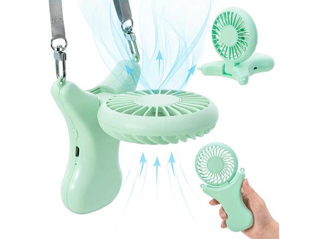 Fan 90° Rotating Adjustment Hand Free Lanyard Portable Mini USB Neck Personal Fan Cooling Folding Electric Fan Rechargeable 2000mAh Battery 3