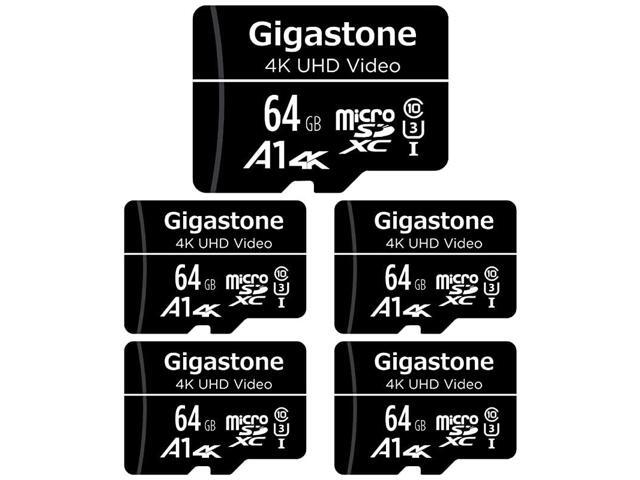 64GB 5Pack Micro SD Card 4K UHD Video Surveillance Security Cam Action Camera Drone Professional 90MBs Micro SDXC UHSI A1 Class 10