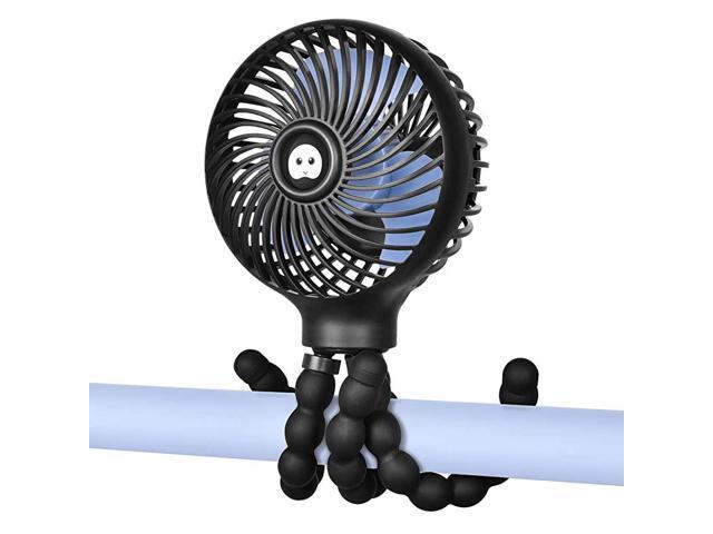 Mini Handheld Stroller Fan2600mAh Personal Portable Baby Car Seat Fan with Flexible Tripod Fix on StrollerUSB or Battery Powered Desk Fan