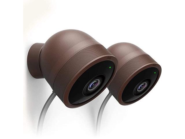 Google Nest Cam Outdoor Cover Dark Brown 2Pcs x 2Set Lite Package All Weather Protective Cover Protection Blending in Easy Installation