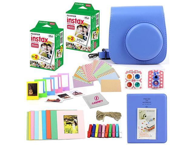 Instax Mini Instant Film Two Twin Packs 40 Sheets + Protective Case + 40 Sticker Frames + Picture Frames + Photo Album + Microfiber Cleaning Cloth