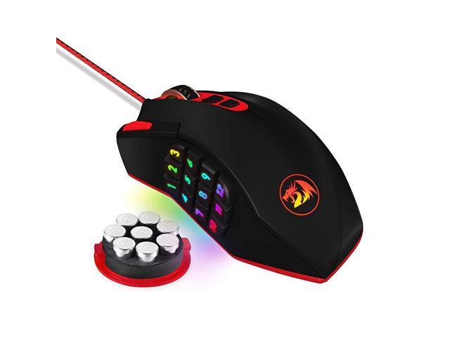 M901 PERDITION 16400 DPI HighPrecision Programmable Laser Gaming Mouse for PC MMO 18 Programmable Buttons Weight Tuning Cartridge 12 Side Buttons 5