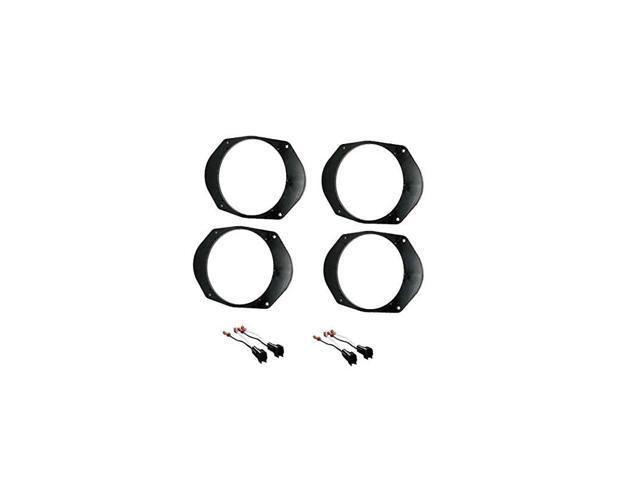 Pair Car Stereo Install Aftermarket Speakers 6x8 Converter to 65 or 675 Inch Plastic Bracket Adapter Mount Spacer Plates and Speaker Wire Harness