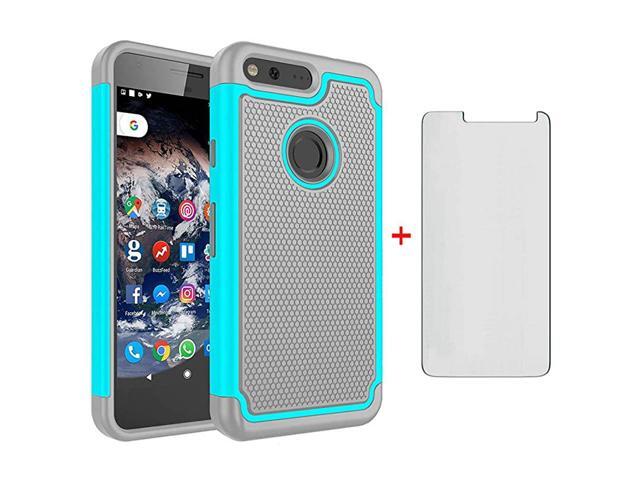 Pixel XL Phone Case 55 with Tempered Glass Screen Protector Rugged Dual Layer Heavy Duty Full Body Rubber Cell Accessories Slim Hard Cover for