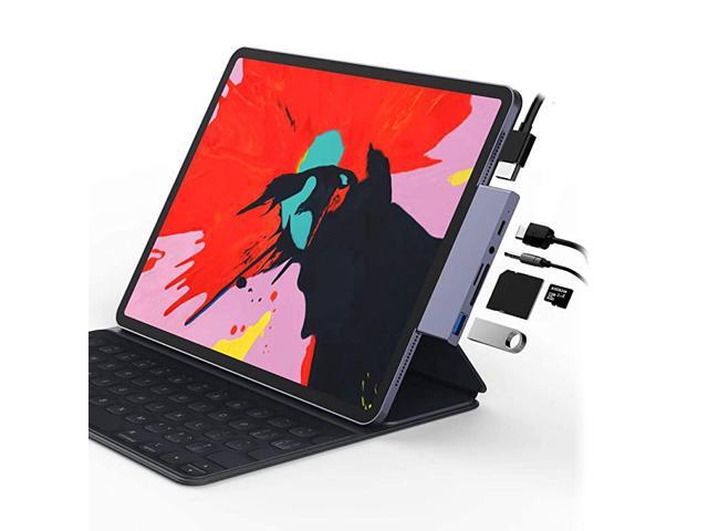USB C Docking Station Compatible 2018 iPad Pro and Other Type C Phones or Laptops with USB C Port ChargeData 4K HDMI USB 30 SDMicro SD Slot and