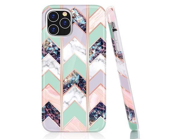 iPhone 11 Pro Max Case Shiny Rose Gold Wave Geometric Marble Case Slim Soft TPU Rubber Bumper Silicone Protective Phone Case Cover for iPhone 11
