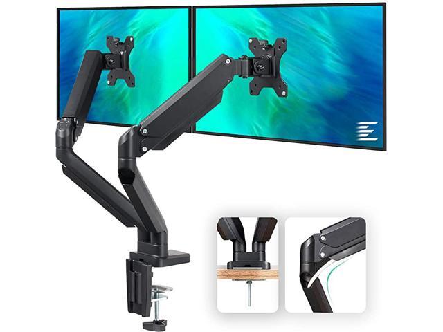 Dual Monitor Mount Stand Height Adjustable Monitor Arm Stand Fully Articulating Counterbalance Gas Spring Desk Mount Fits for 2 Computer Screens 17