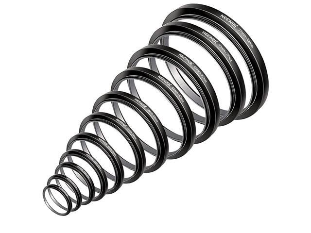 11 Pieces Stepup Adapter Ring Set Made of Premium Anodized Aluminum Includes 2630MM 3037MM 3743MM 4352MM 5255MM 5558MM 5862MM 6267MM 6772MM 7277MM