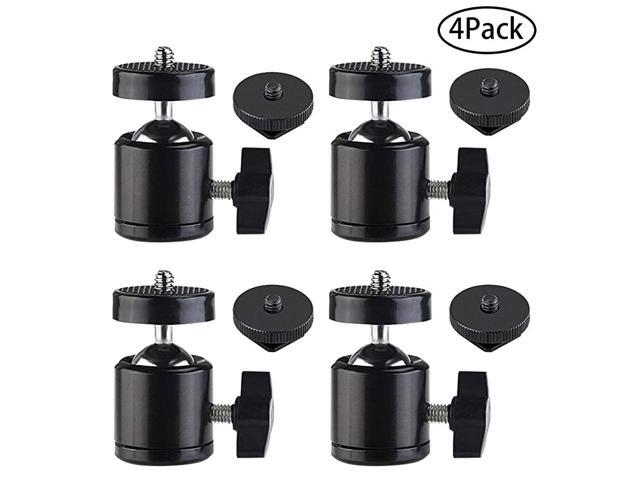 Hot Shoe Mount Adapter 360 Degree Swivel Mini Ball Head 14 Tripod Screw Head for Cameras Camcorders Smart Phone Gopro LED Video Light Microphone4