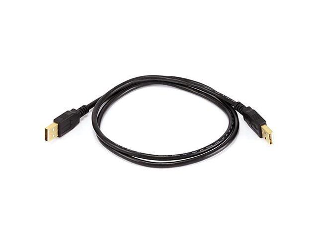 105442 3ft USB 20 A Male to A Male 2824AWG Cable Gold Plated Black for Data Transfer Hard Drive Enclosures Printers Modems Cameras and More