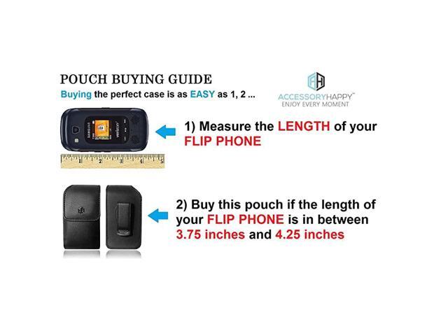 Vertical Leather Belt Case 360 Rotating PU Leather Flip Phone Pouch Case Hip Holster Belt Clip Case Fits Most FLIP Phones Black