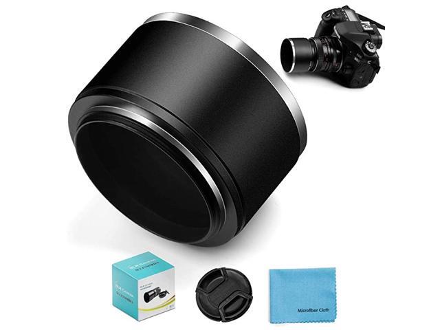 Tele Metal Screwin Lens Hood Sunshade with Centre Pinch Lens Cap for Canon Nikon Sony Pentax Olympus Fuji Sumsung Leica Standard Thread Lens