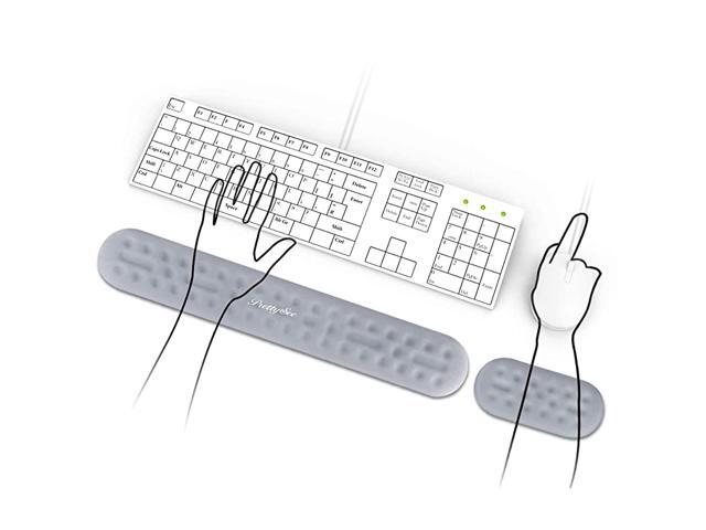 Wrist Rest and Mouse Wrist Rest SupportMade of Memory Foam Superfine Fibre Ergonomic Design for Office Home Office Laptop Desktop Computer Gaming Gray