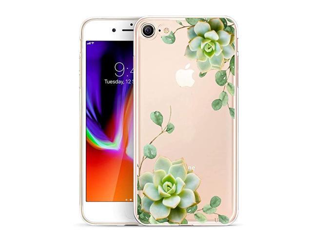 Case for iPhone SE 2020 iPhone 8 iPhone 7 Clear with Design Embossed Pattern TPU Soft Bumper Shock Absorption Slim Protective Back Cover 47 Inch