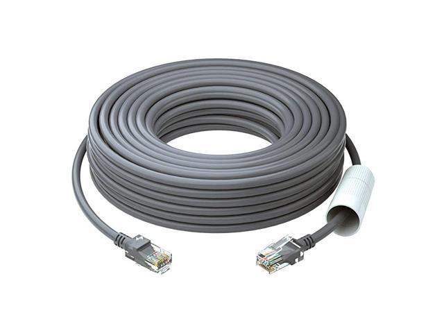 Cat5e Ethernet Cable 60ft White High Speed Network RJ45 wire cord for POE security cameras system PoE switch internet router computer IP cameras 20M