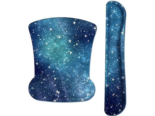 Keyboard Wrist Rest Pad and Mouse Wrist Rest Support Mouse Pad Set Non Slip Rubber Base Wrist Support with Ergonomic Raised Memory Foam for Easy