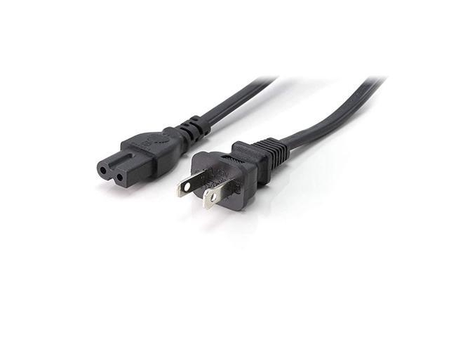 Prong Power Cord with Premium Quality Copper Wire Core Polarized SquareRound for Satellite CATV Motorola PS NEMA 115P to C7 IEC30 UL Listed Black