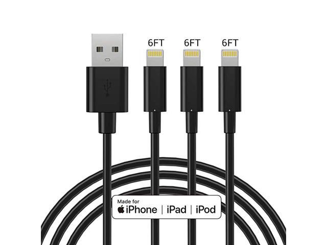 MFi Certified Lightning Cable 3Pack 6FT Long USB Charging Cable Compatible with iPhone 11 Pro Xs Max XS XR X 8 7 6S 6 Plus SE 5S 5C 5 iPad iPod and
