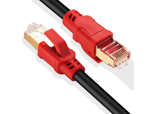 Cat 8 Ethernet Cable 50 ft Outdoor Ethernet Cable Cat 8 Network Patch Cable 40Gbps 2000Mhz SSTP LAN Wires Cat 8 Ethernet High Speed Internet Cable