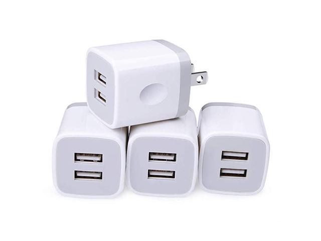 Wall Charger Cube Charger 2 Port Charging Box 4Pack 21A5V Home Travel Charger Plug Power Adapter Charging Station Base for iPhone 11 Pro Max XR XS