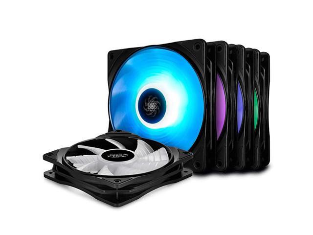 RF120M 5IN1 5x120mm RGB PWM Fans with 2 Fan Hubs Compatible with ASUS Aura Sync Controlled by Motherboard with 12V 4pin RGB Header No Wired Controller