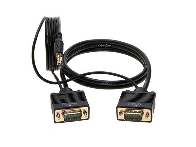 15FT SVGA + Audio Monitor Cable Male to Male 1080P Super VGA Display Cord for PC Projector Laptop TV