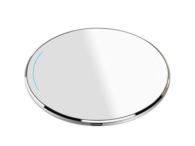 W1 Wireless Charger Thin Aviation Aluminum Computer Numerical Control Technology Fast Charging Pad Silver NO AC Adapter