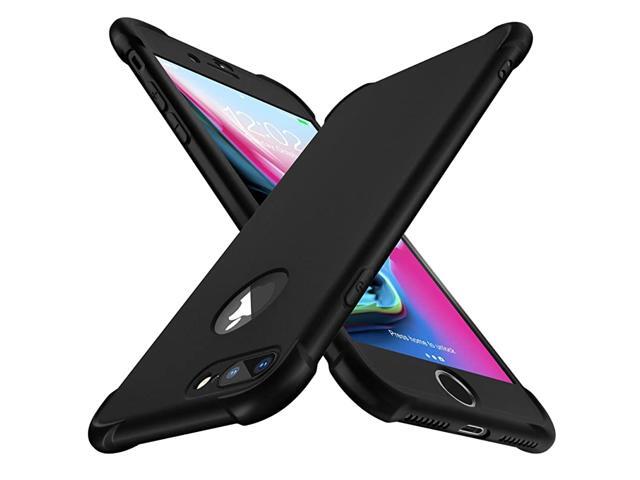 Designed for iPhone 8 Plus CaseiPhone 7 Plus Case with 2 x Tempered Glass Screen Protector 360° Full Body Hard PC Silicone Case for iPhone 7 Plus