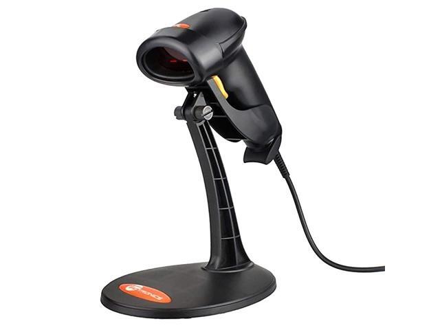 Barcode Scanner Handheld Wired Bar Code 1D USB Laser Scanner with Adjustable Stand for Computer Extremely Fast and Precise Auto Scan Support