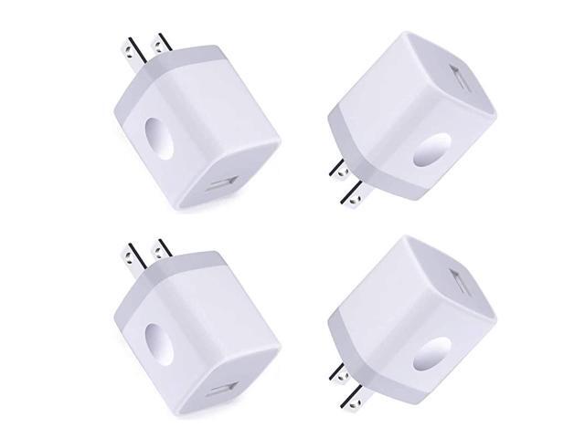 USB Port Wall ChargerCharger Cube1A5V 4Pack USB Charger Plug Charging Block Box Station Compatible for iPhone11 XSMaxXRX87Samsung Galaxy