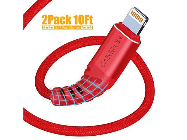 Charger 6ft 2 Pack Long Lightning Cable 6 Foot Nylon Braided Charging Syncing Charger Cord 6 feet Compatible with XsXRXS MaxX77Plus88Plus6S6SPlus